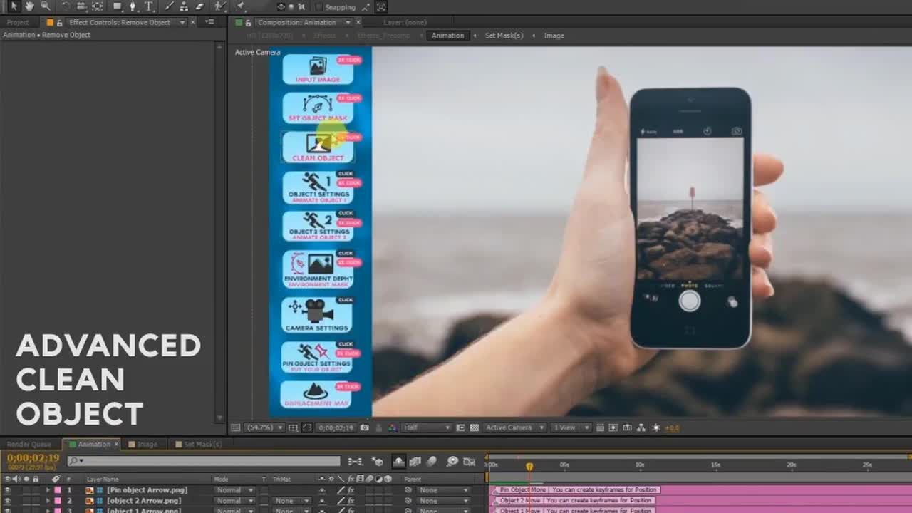 实时照片3D画面捕捉视频特效素材库精选AE模板