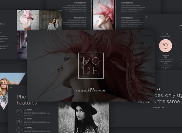 时尚主题 PPT&amp;Keynote 幻灯片模板 Mode Keynote Presentation Template