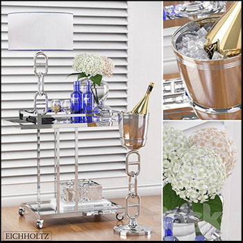 葡萄酒冰桶和酒架台灯组合素材之家精选3D模型