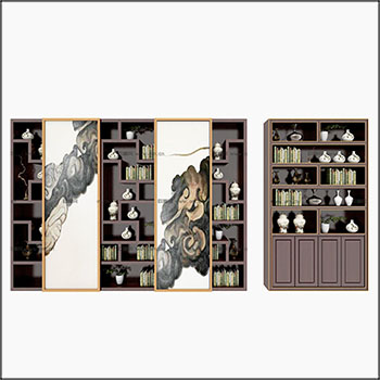 陶瓷装饰柜组合素材之家精选3D模型