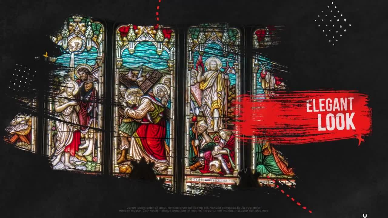 动态画笔笔触卡通动画AE幻灯片素材