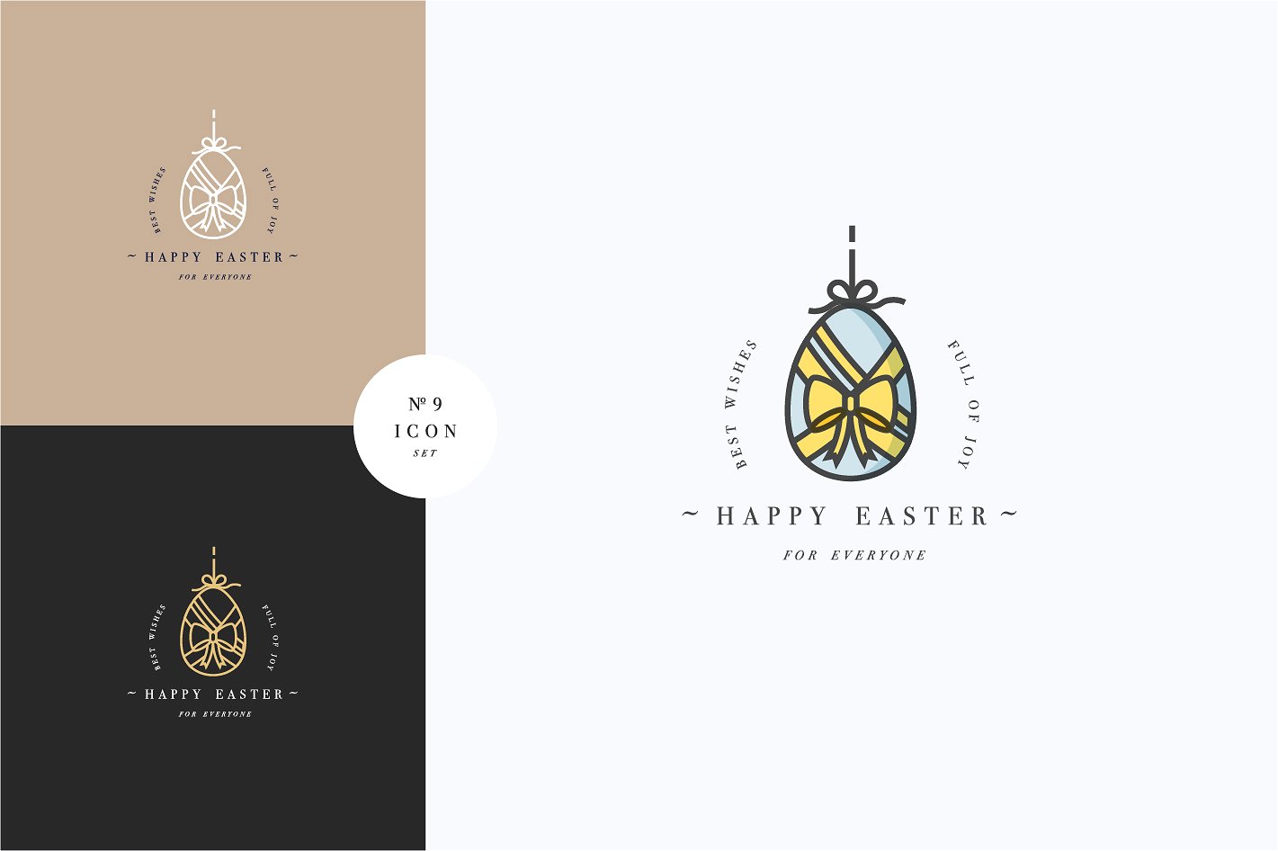 高品质的线性复活节图标插图(11)