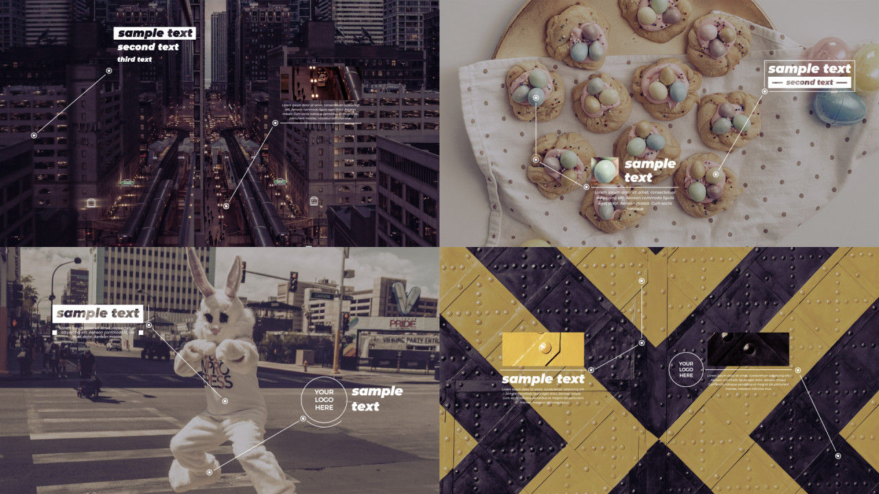 突出关键点的最小标注标题素材库精选AE模板