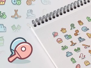 一套运动及游戏主题图标集 (AI, EPS, PSD, SVG, PNG)