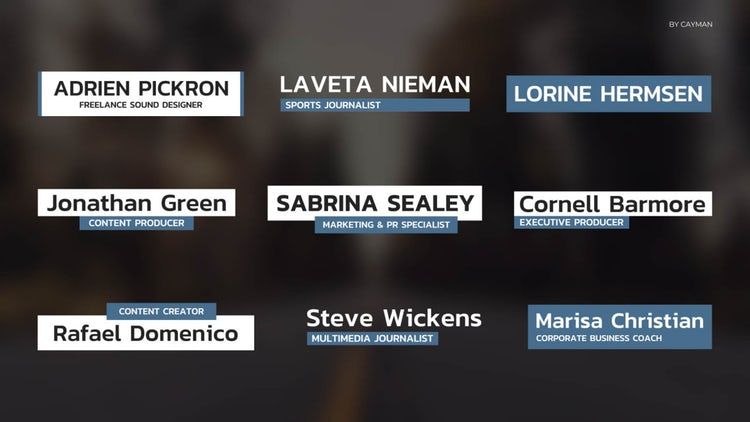 9个整洁的外观和动态动画的下三分之一ae模板