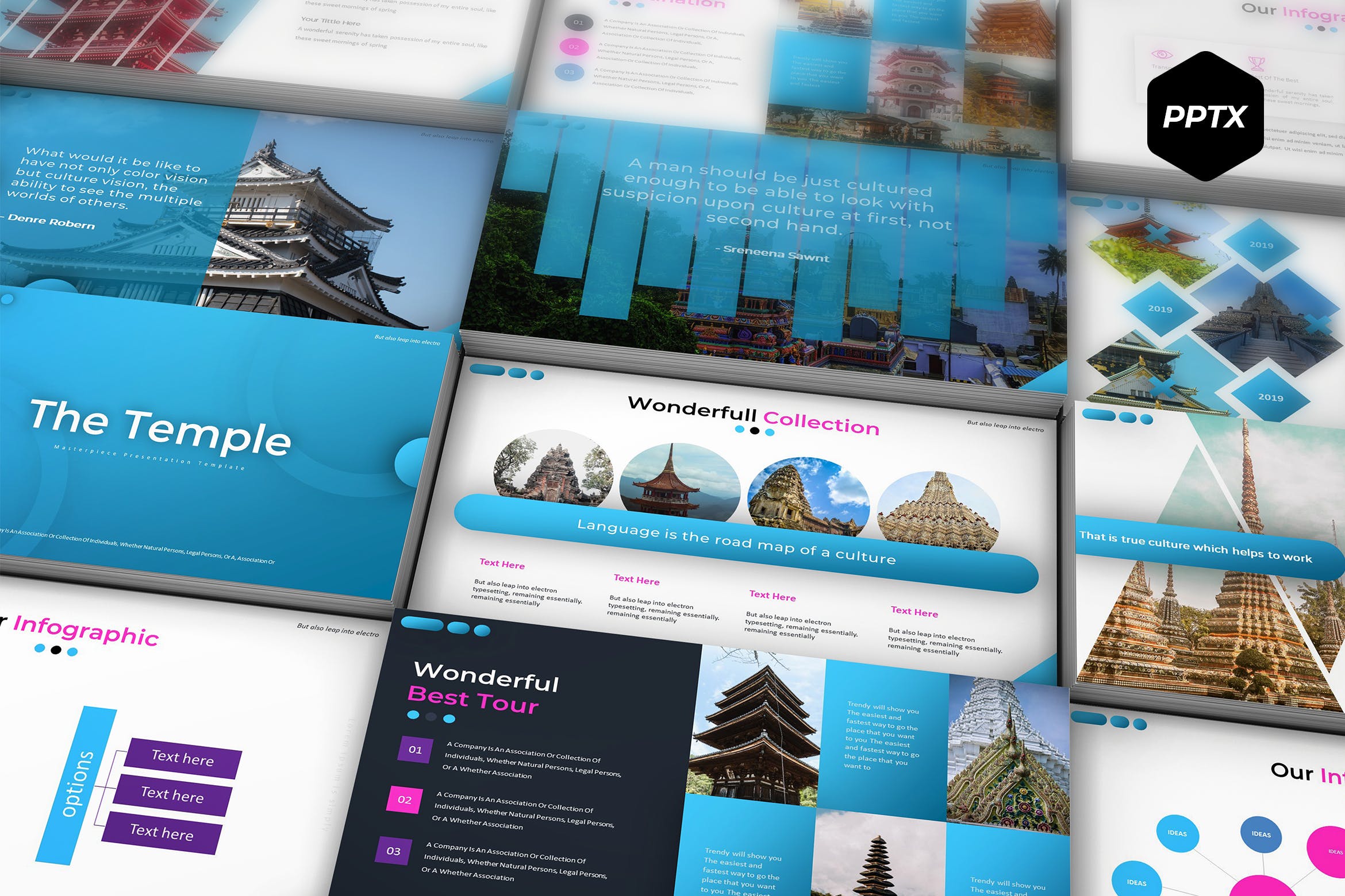 宗教研究/寺庙介绍主题PPT幻灯片模板 The Temple – Powerpoint Template插图