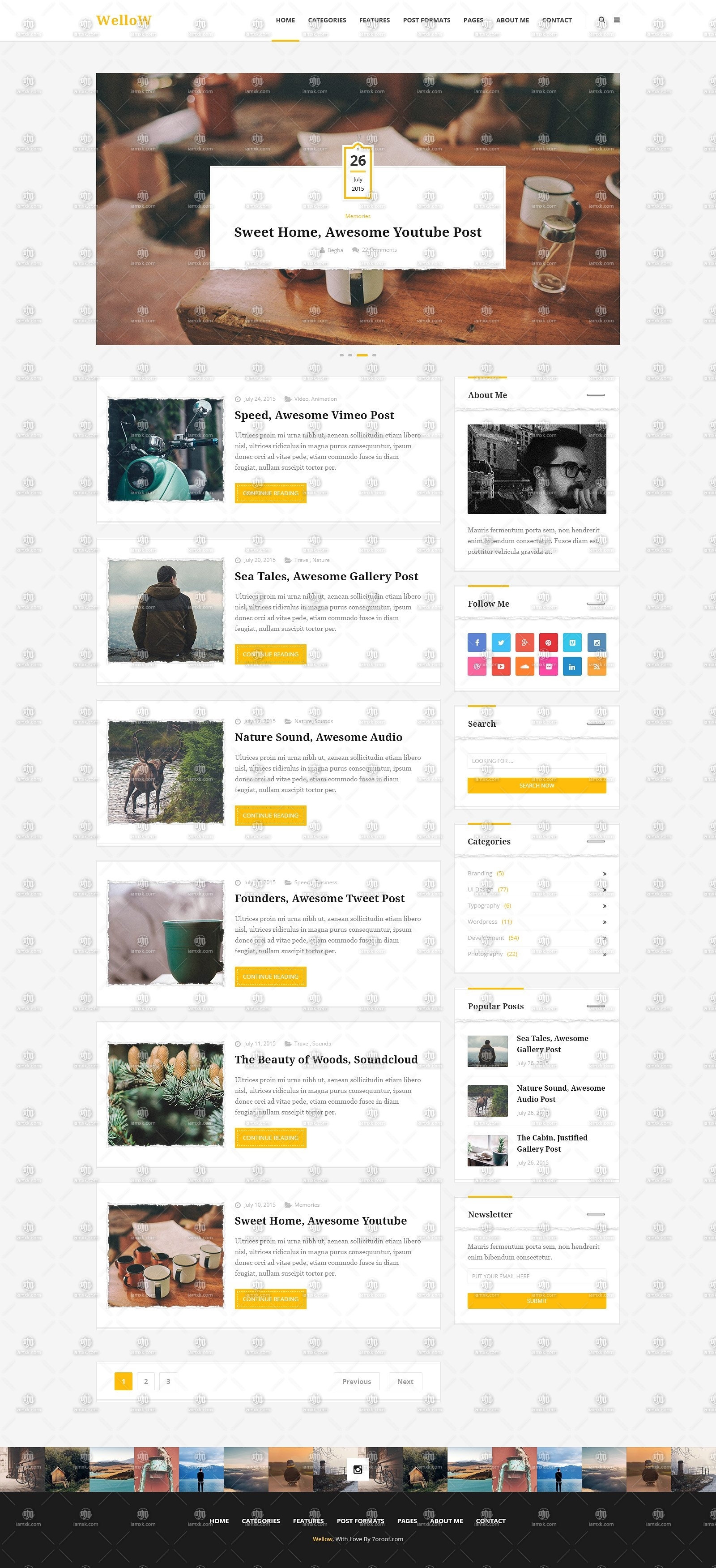 精致的响应式布局博客网页模版下载[PSD]插图(3)