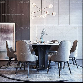 带椅子的餐桌素材之家精选3D模型