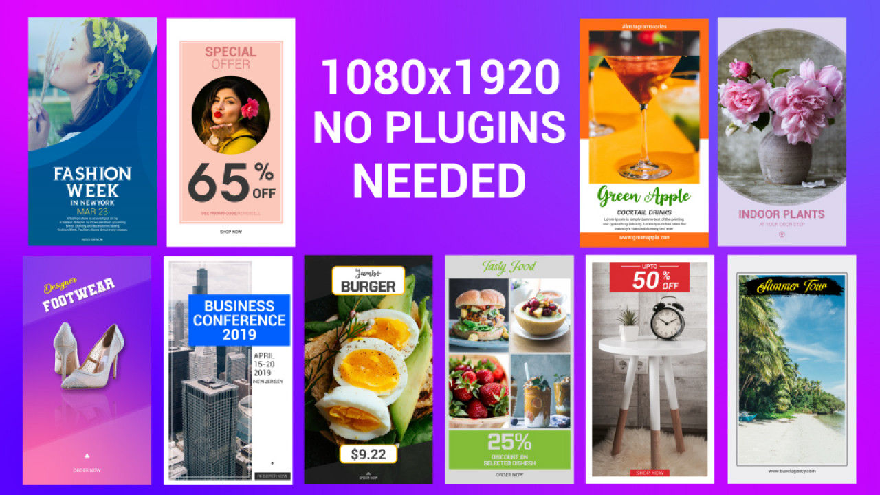 运动阵列Instagram故事素材库精选AE模板