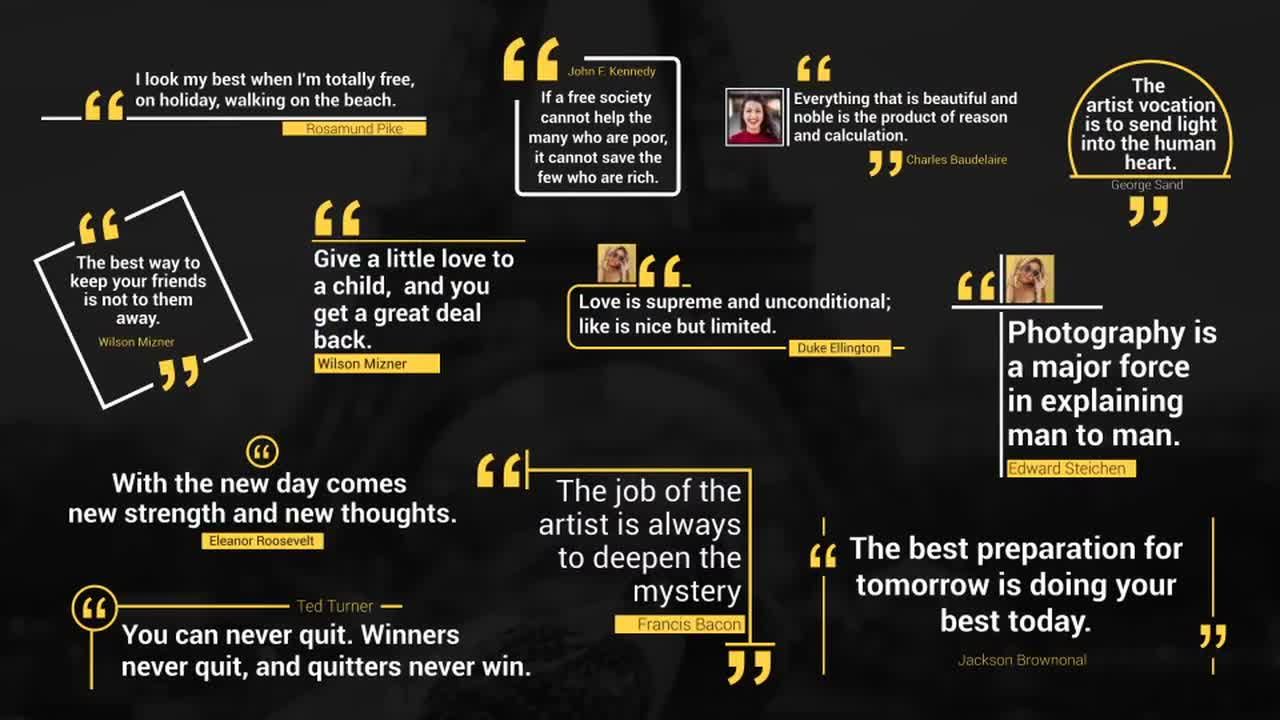 12个广告现代报价引号标题包素材库精选AE模板