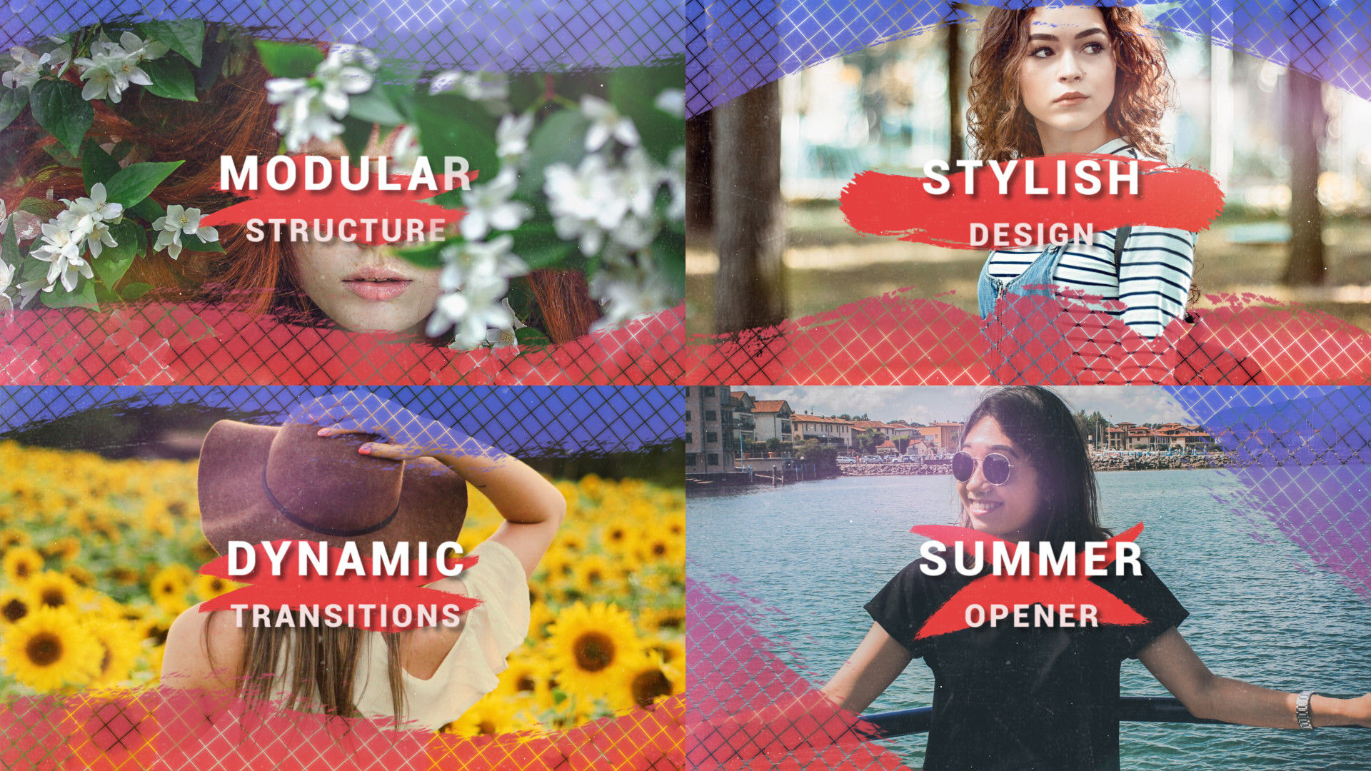 现代色彩鲜艳明亮的夏季开场白素材库精选AE模板