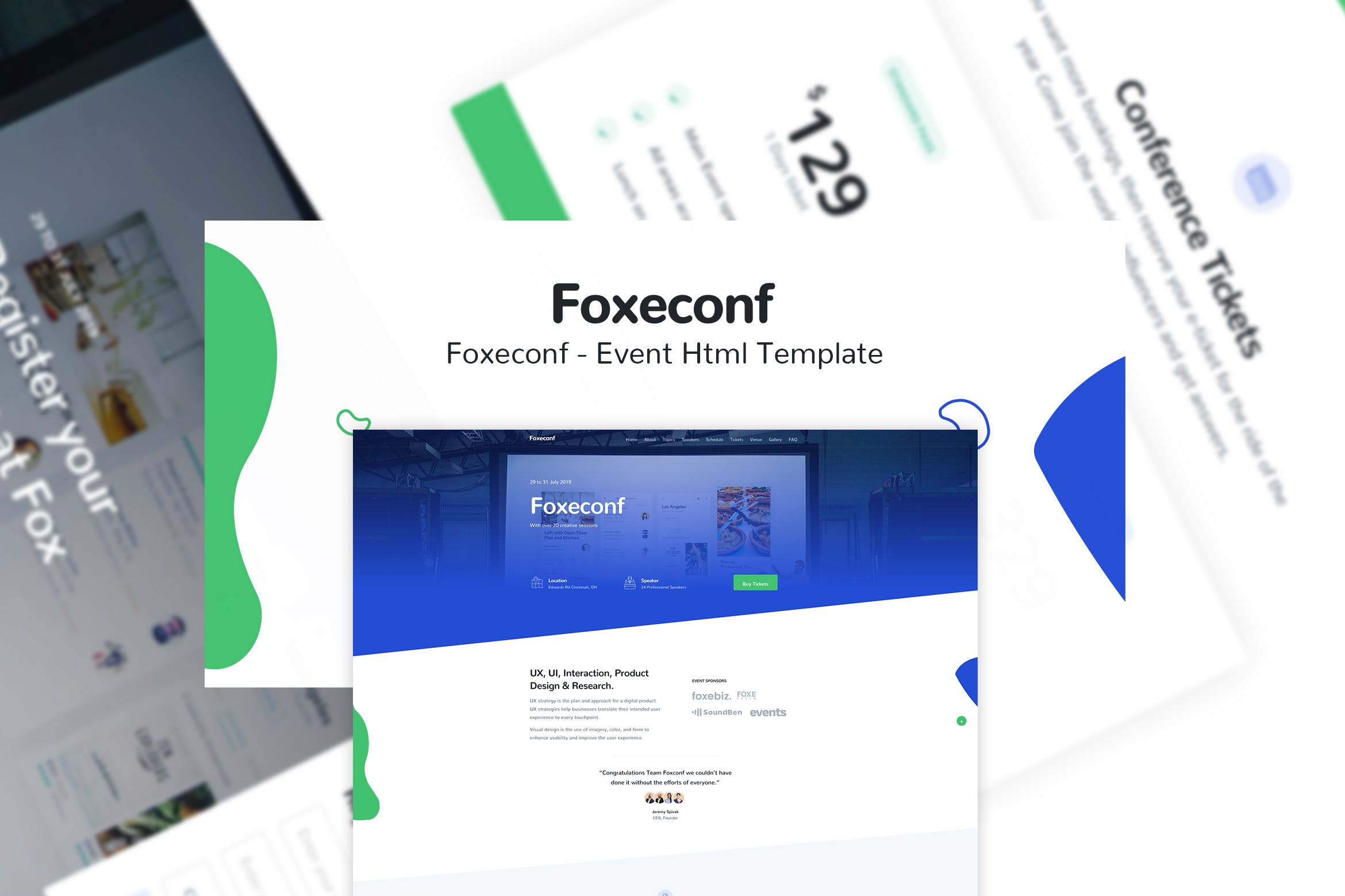 多功能活动和演讲/会议主题网站HTML模板素材库精选 Foxeconf – Event HTML Template插图