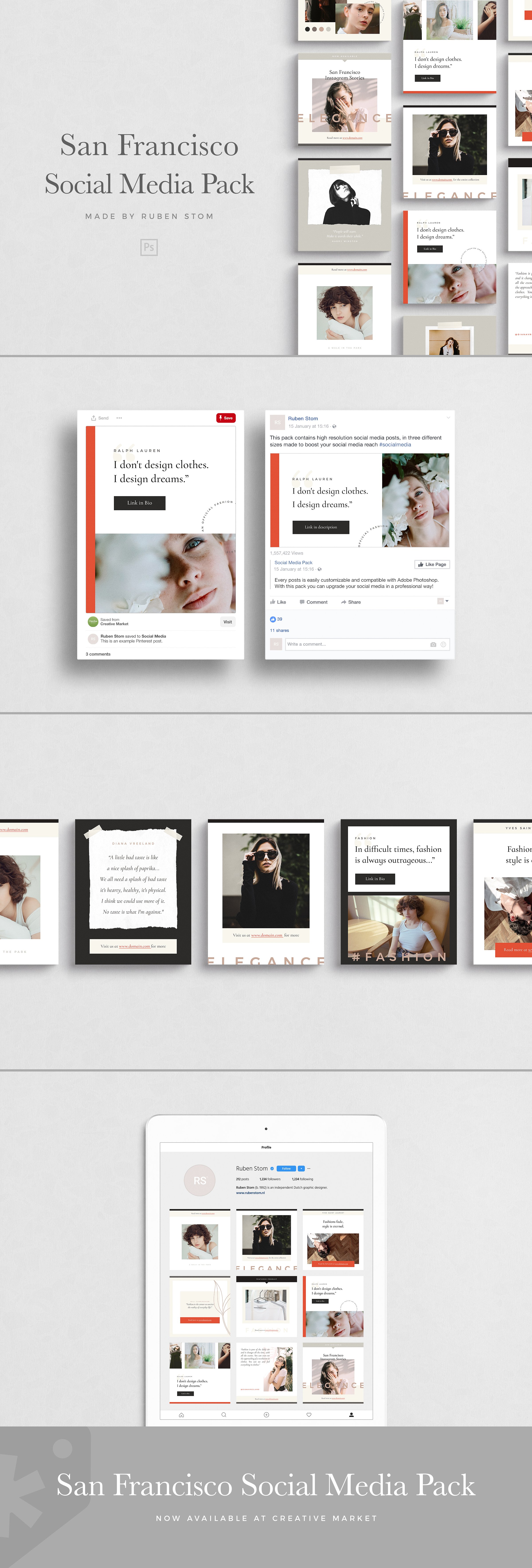 时尚大片社交媒体贴图模板素材库精选 San Francisco Social Media Pack插图