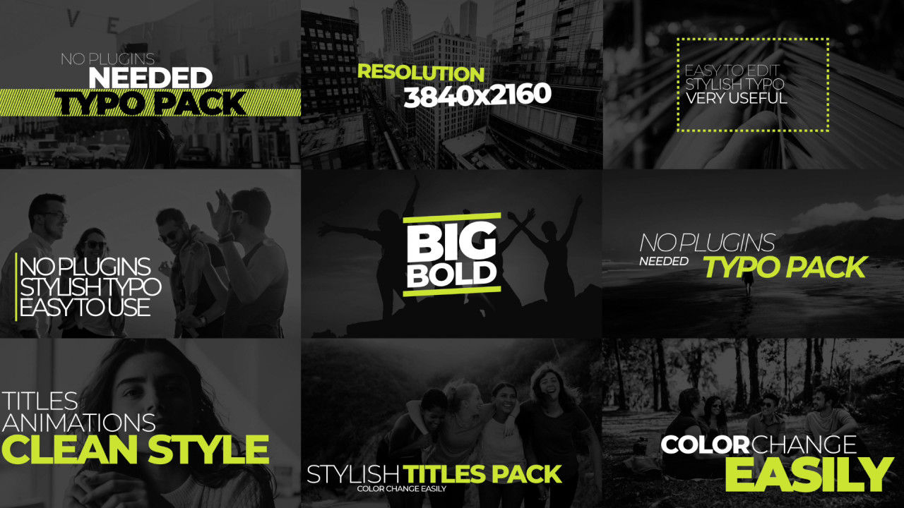 9个时尚广告全屏标题动画素材库精选AE模板