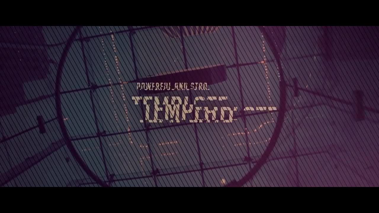 故障扭曲过渡的快节奏城市生活片头动画素材库精选AE模板