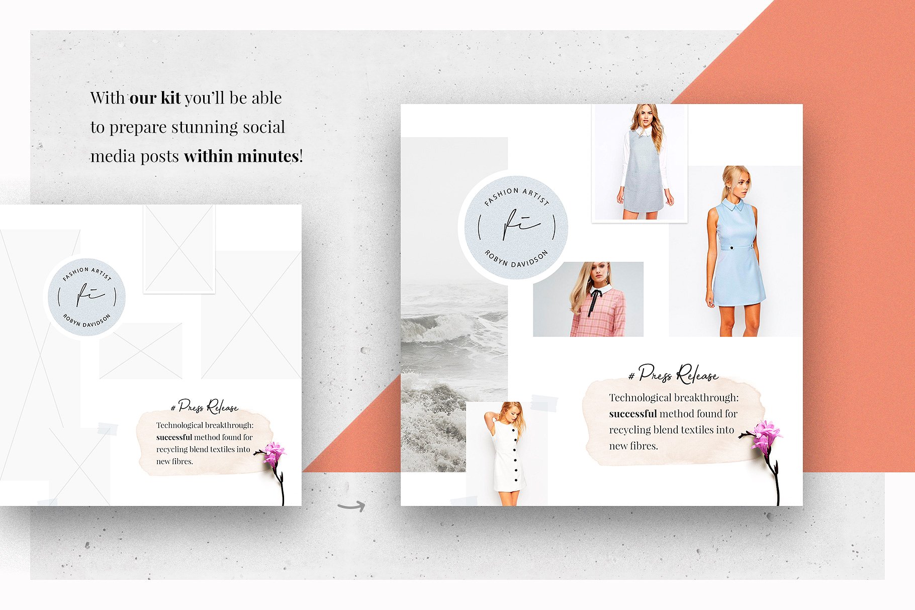 新社交媒体时尚故事贴图模板素材库精选 Fashionized Mood Boards Collection插图(5)