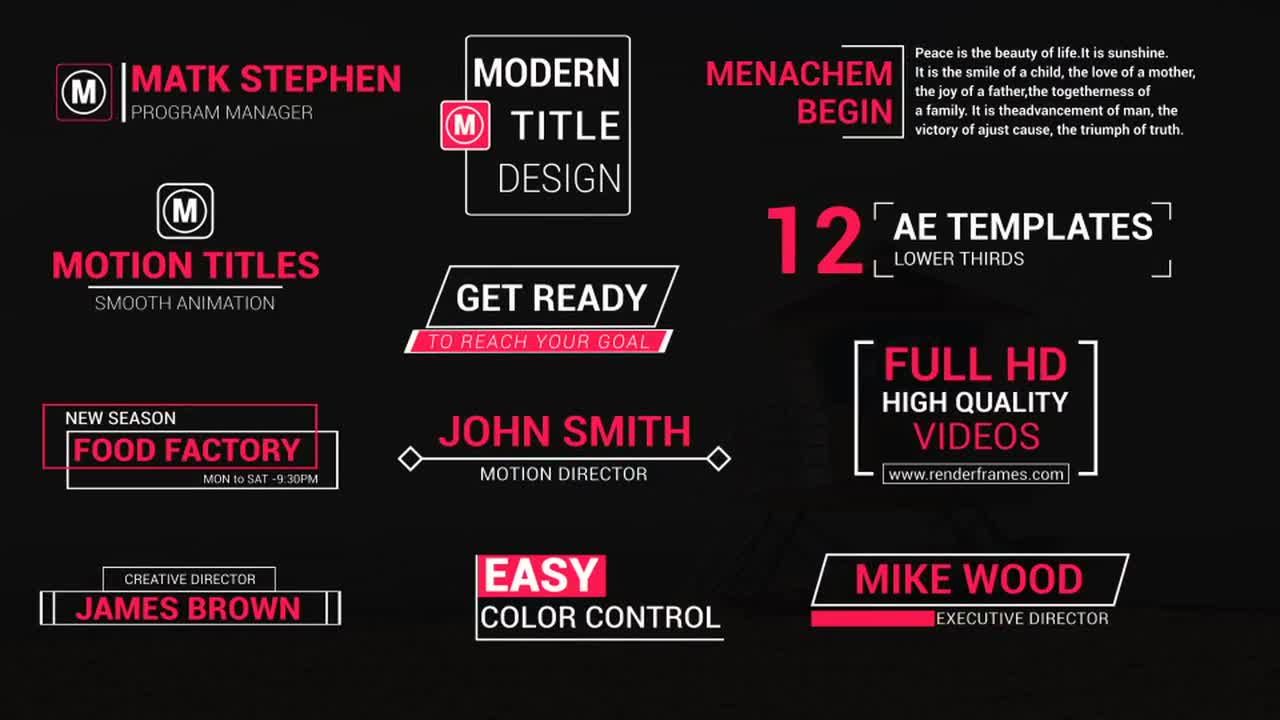 干净专业的广告最小标题全屏标题动画素材库精选AE模板