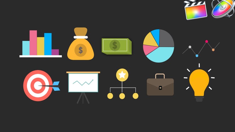 丰富多彩的商业动画图标素材库网精选fcpx模板