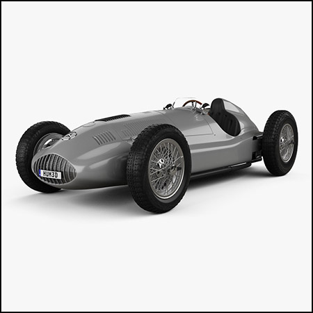 Mercedes-Benz W165 1939梅赛德斯奔驰银箭赛车素材之家精选3D模型
