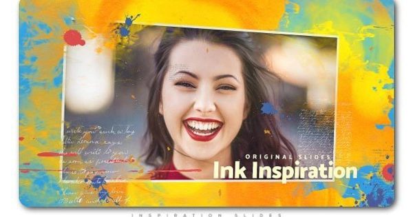 创意水墨幻灯片动画特效素材库精选AE模板 Drop Inked Inspiration Slides