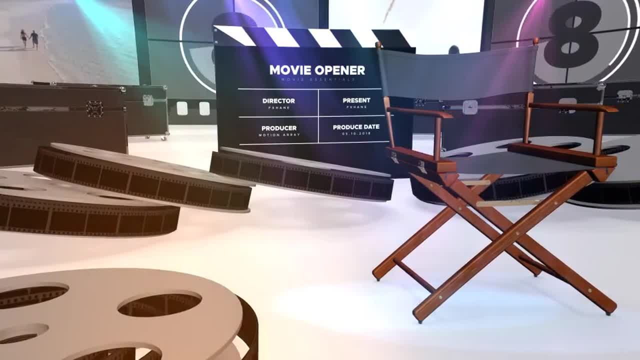 3D电影场景开场白素材库精选AE模板