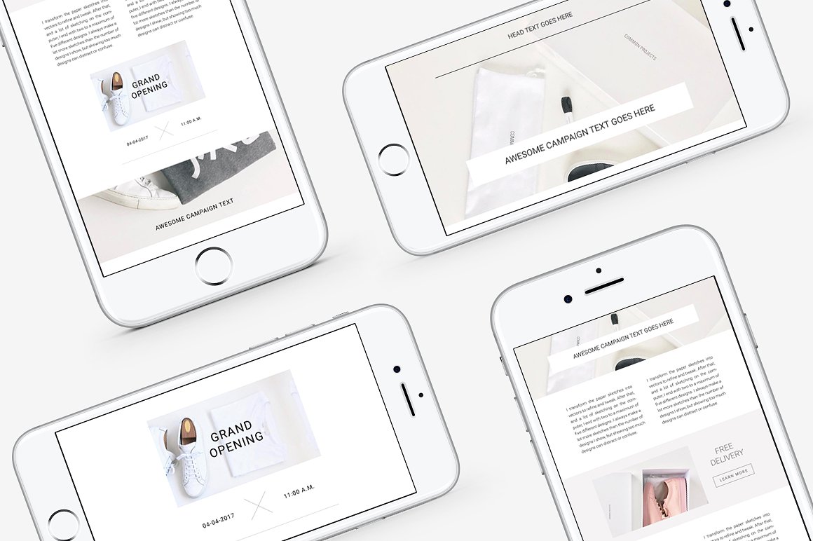 简约 EDM 设计模板 Clean E-newsletter Pack插图(2)