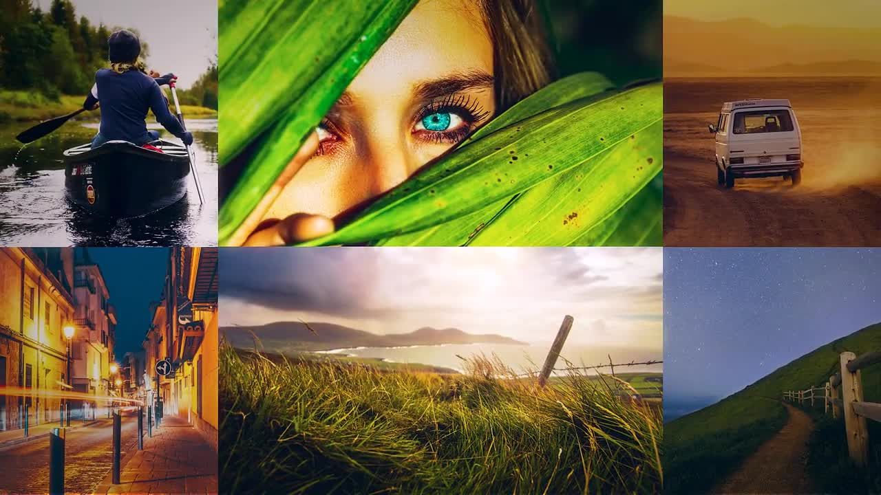 翻转效果旅游照片展示素材库精选AE模板