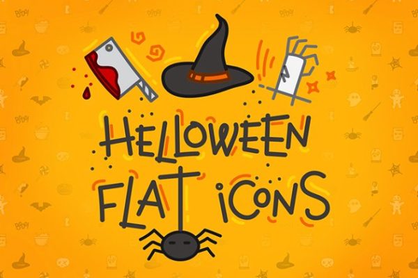 万圣节扁平风格图标 Halloween flat icons