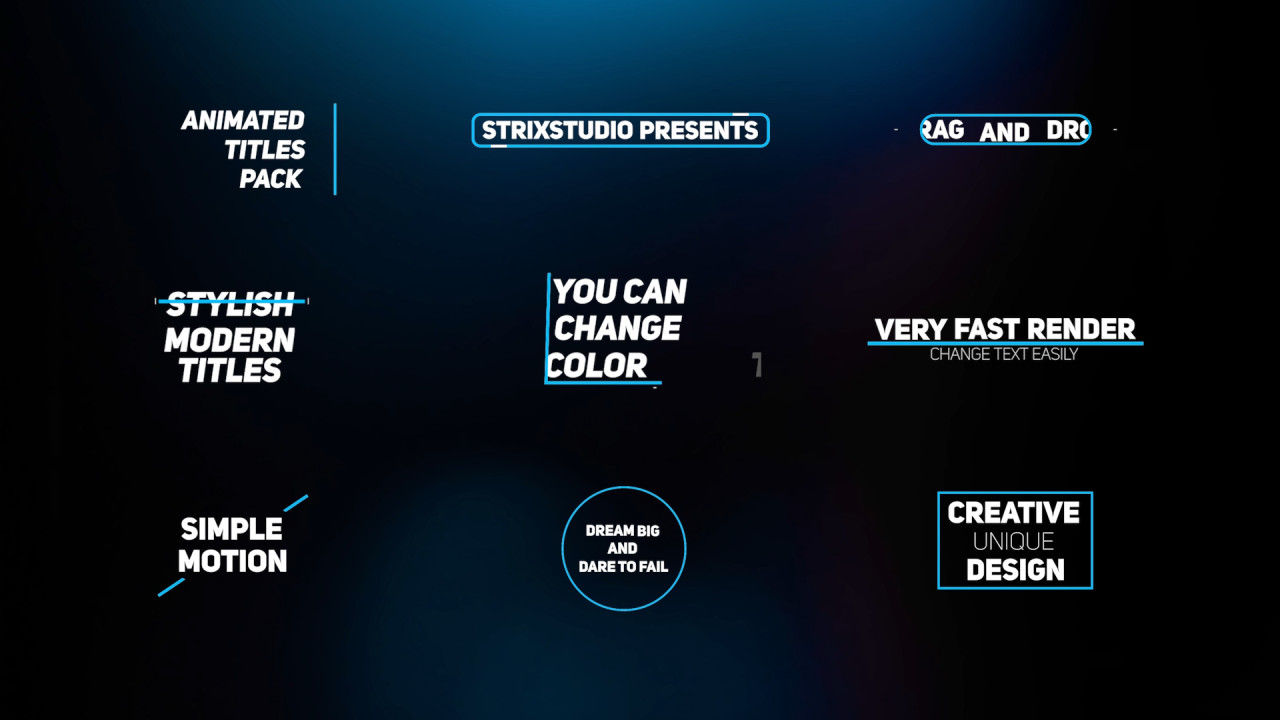 12个时尚现代的全屏标题动画素材库推荐Pr模板