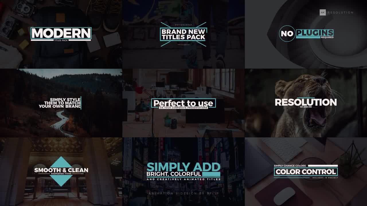 9个时尚的4k现代全屏幕动画标题素材库精选AE模板