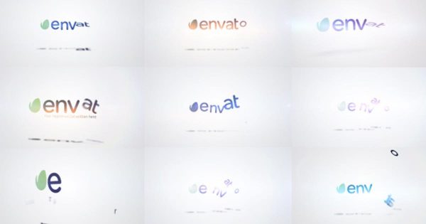 企业品牌Logo演示特效素材库精选AE模板 Quick Logo Sting Pack 12: Five Logo Parts