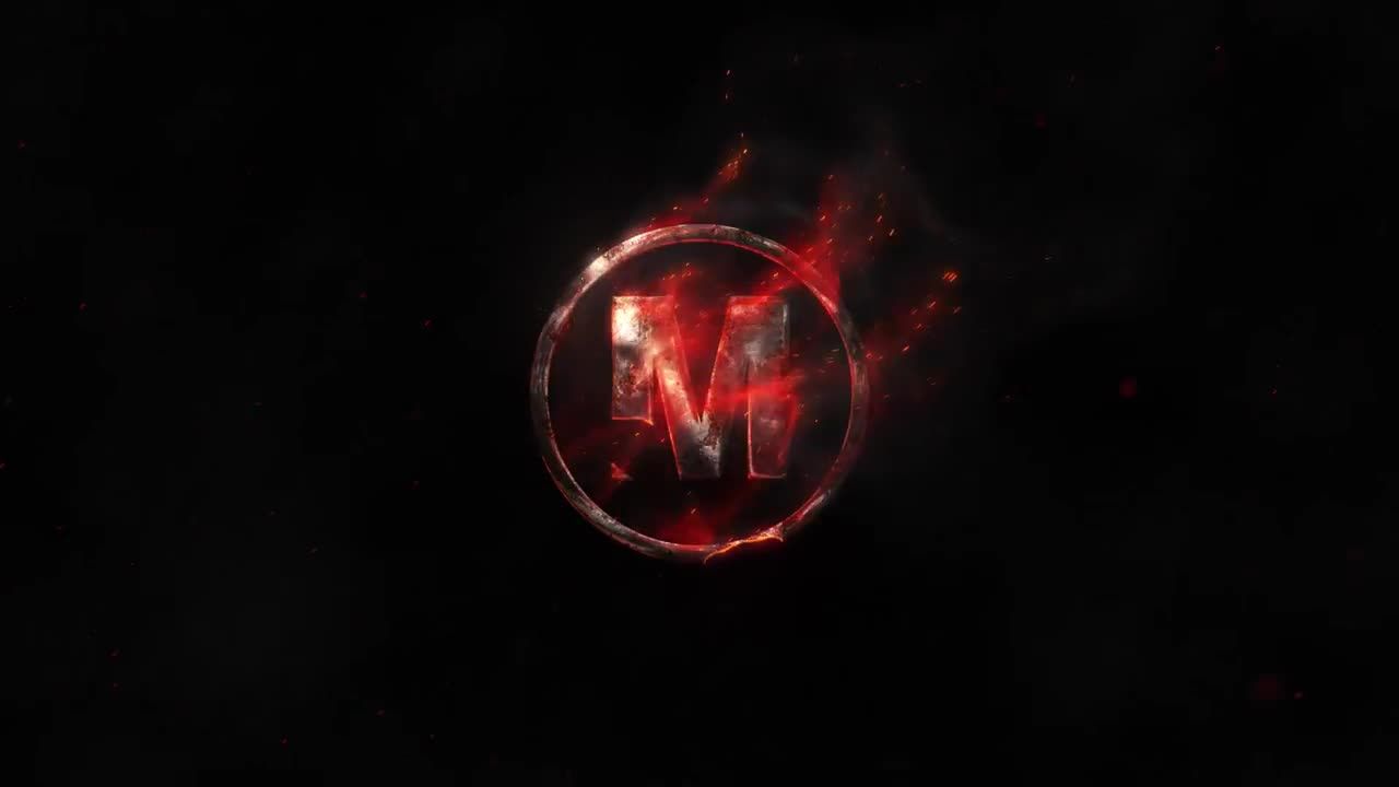 电影火焰元素徽标显示素材库精选AE模板