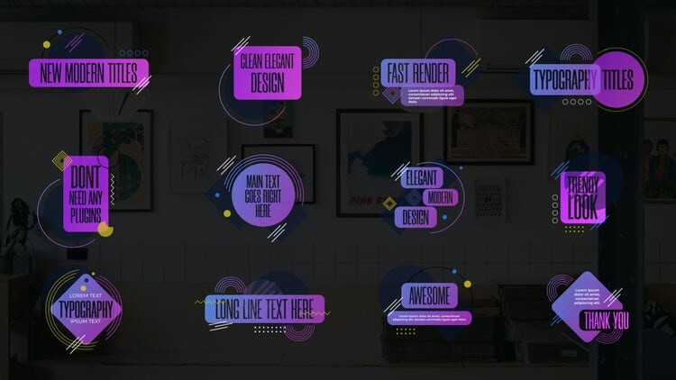 12个生动活泼的彩色标题素材库精选AE模板