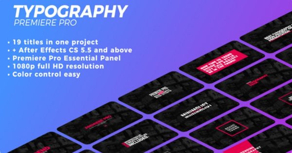 都市时尚风格视频短片字幕标题动画特效素材库精选PR模板 Typography