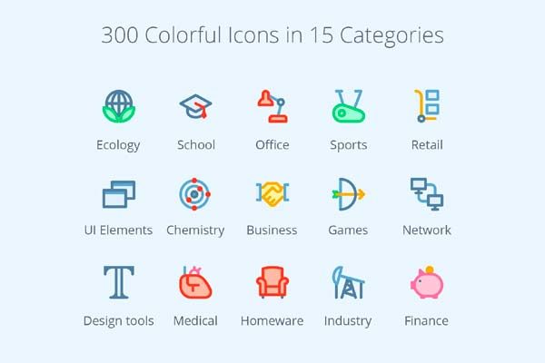 素材库下午茶：APP常用彩色图标下载[Ai,PSD]