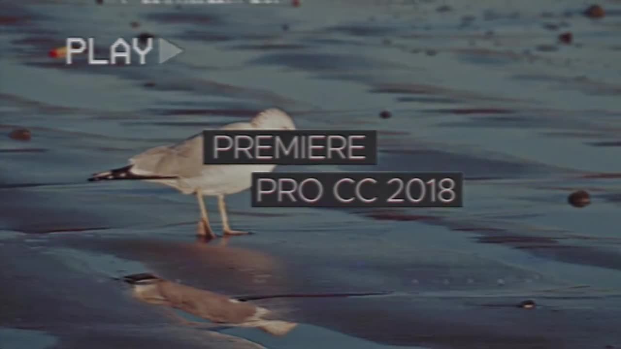 VHS风格复古转场动画素材库推荐PR模板