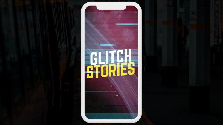 动态毛刺Instagram故事素材库精选AE模板