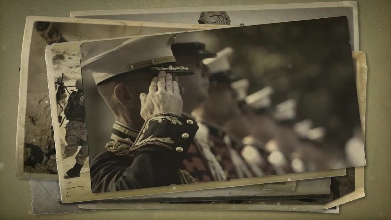 怀旧的波纹边框相片幻灯展示素材库精选AE模板