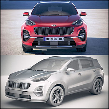 起亚汽车Kia Sportage with interior 2019 素材之家精选3D模型