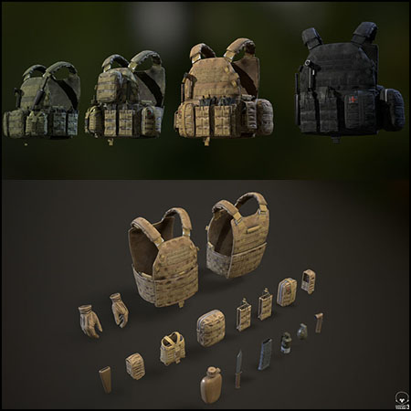 迷彩军用背心素材之家精选3D模型