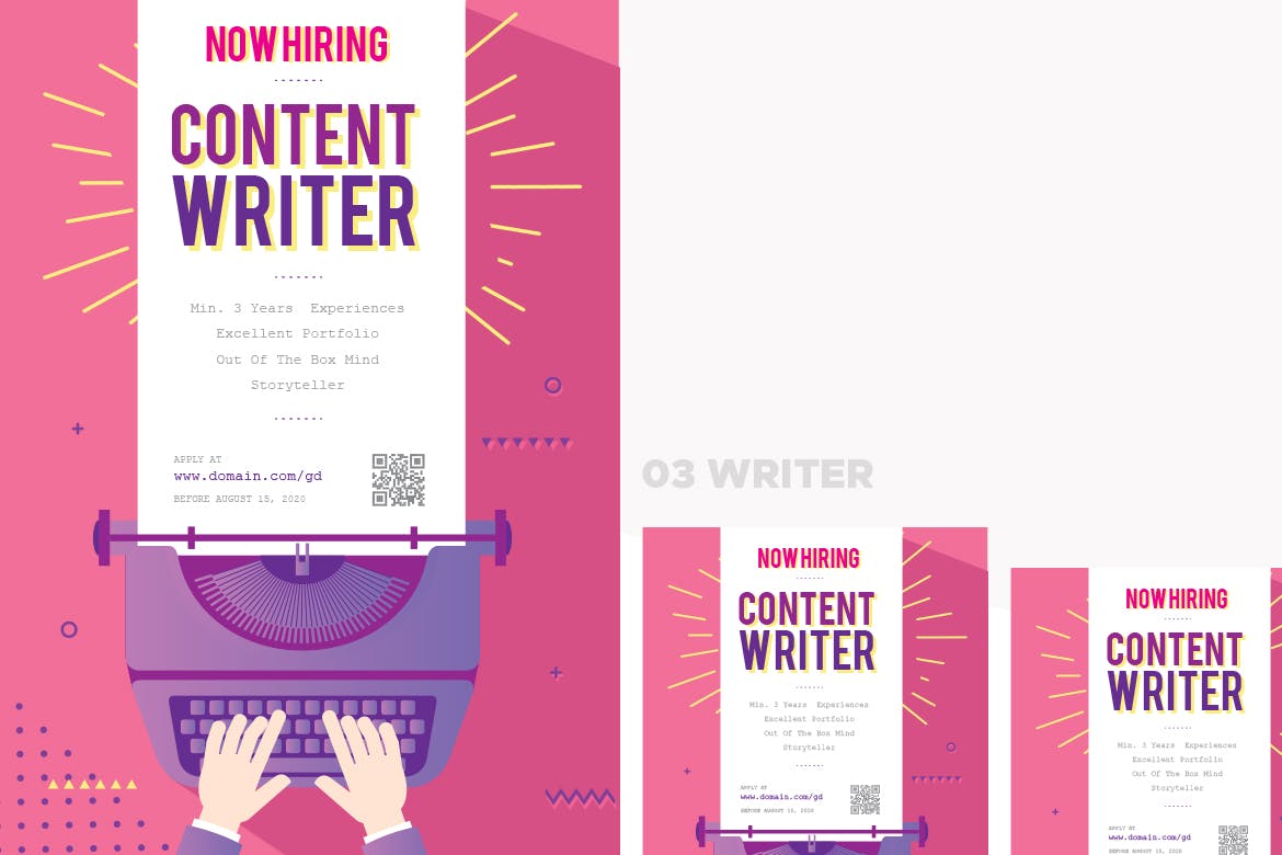 职位空缺/企业招聘素材库精选广告模板 Job Vacancy Advertisement Template插图(3)