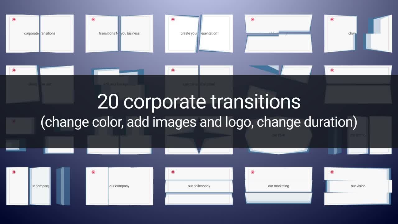 流畅简单独特动画过渡效果素材库精选AE模板