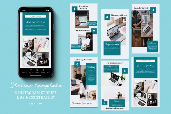 商业推广Instagram品牌故事设计模板素材库精选 Instagram Stories Business Strategy