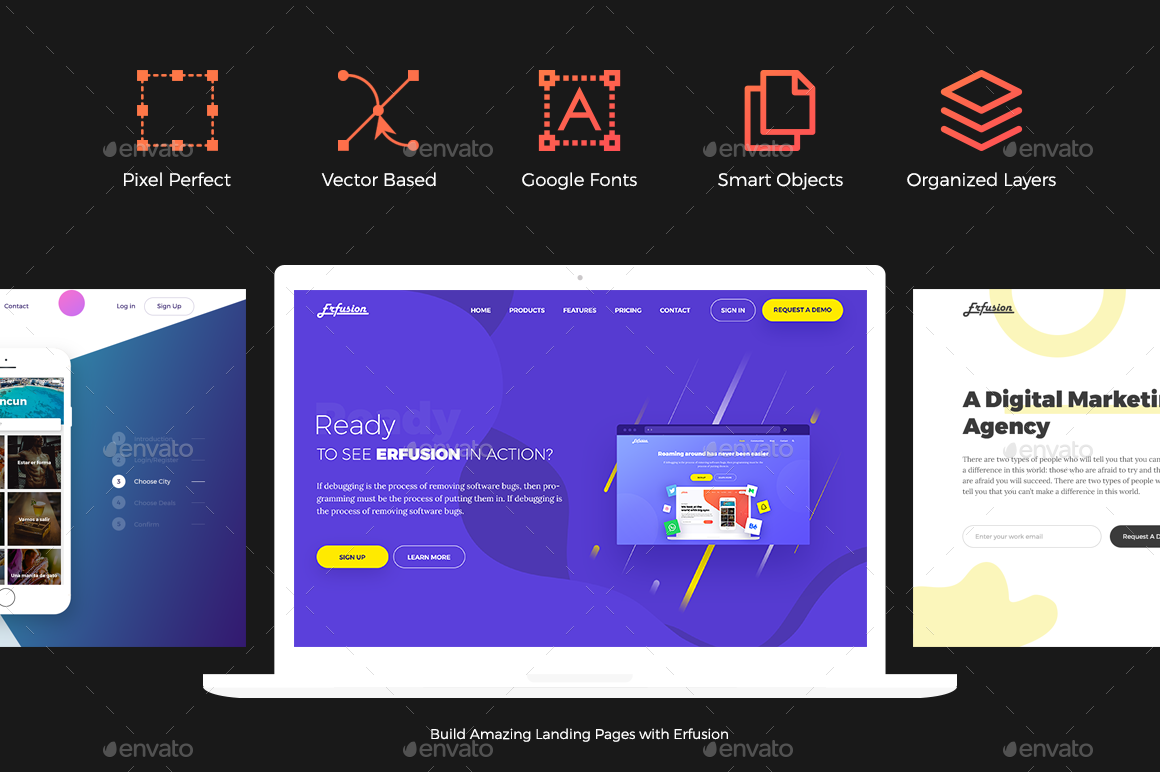 网站巨无霸 Header 模板素材库精选素材 Erfusion – 20 Hero Headers UI Kit插图(1)