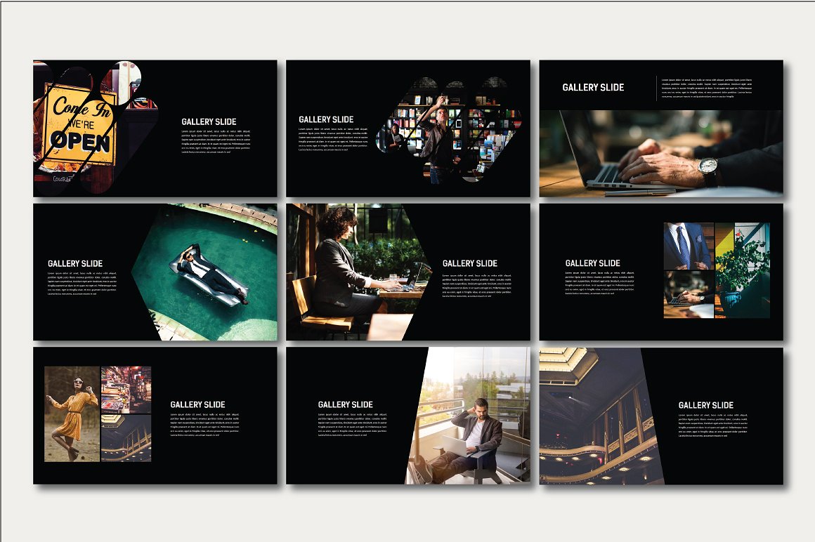 素材库下午茶：时尚高端商务质感提案powerpoint幻灯片演示模版插图(3)