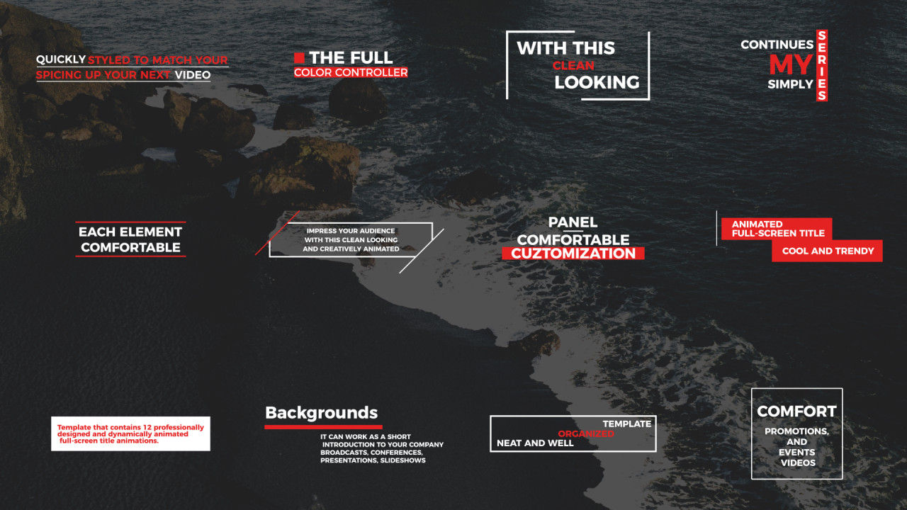 12个时尚的最小标题4k素材库精选AE模板