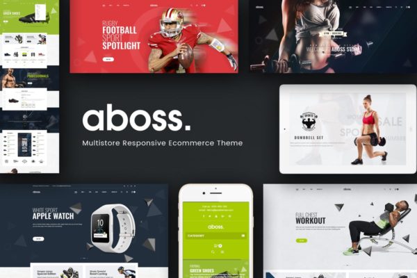 运动健身服饰器械电商网站Magento主题模板素材库精选 Aboss – Responsive Magento Theme