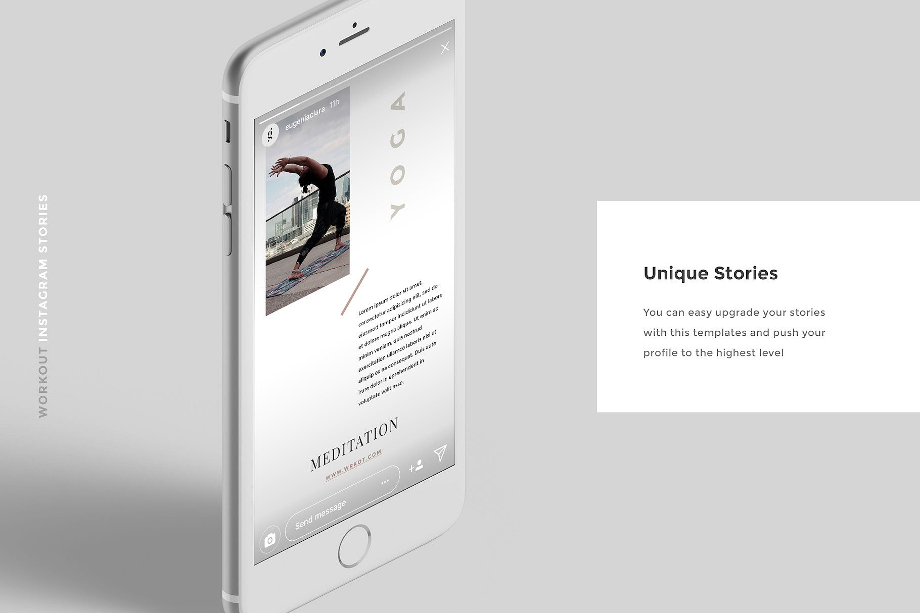 微信公众号文章编辑贴图模板素材库精选素材 WORKOUT PSD Instagram Stories插图(3)
