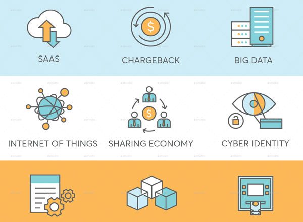 金融、支付和互联网主题图标集 Finance Icons