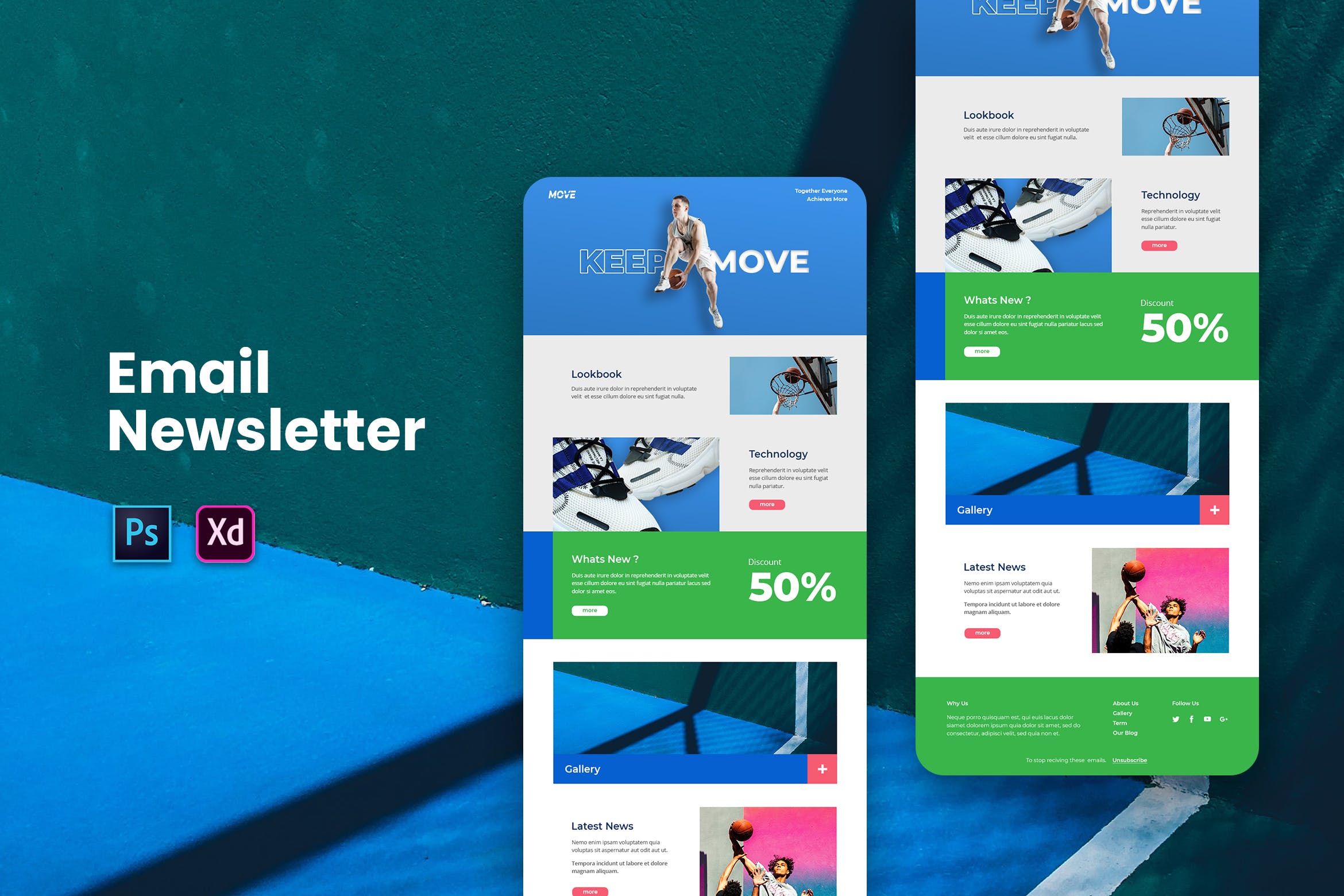 体育运动品牌促销推广EDM邮件模板素材库精选 Sport Email Newsletter插图